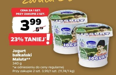 Jogurt bałkański Maluta promocja w Netto