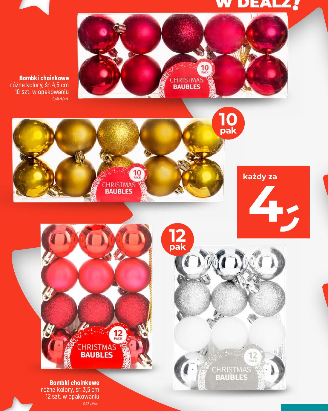 Bombki choinkowe 3.5 cm promocja