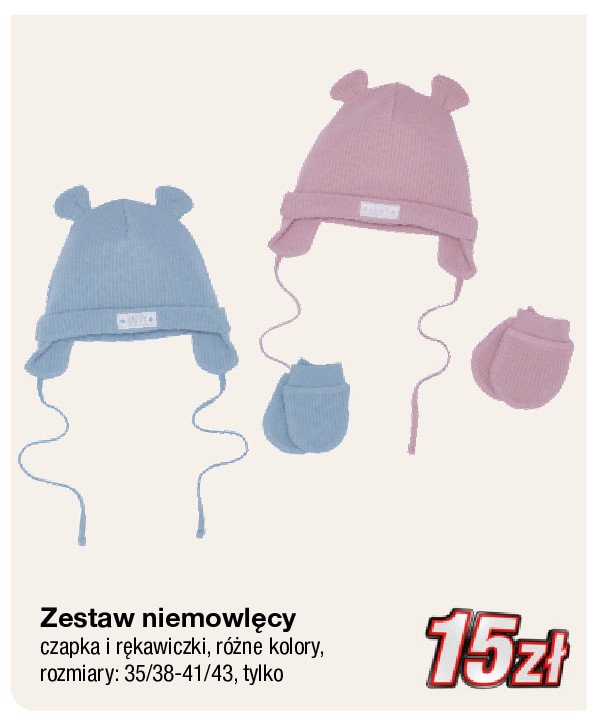 Zestaw niemowlęcy czapka + rękawiczki promocja