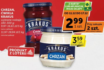 Chrzan z chrzanem Krakus ćwikła promocja w Euro Sklep