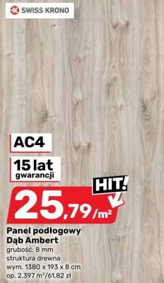 Panel podłogowy Dąb Ambert AC4 promocja w Bricomarche