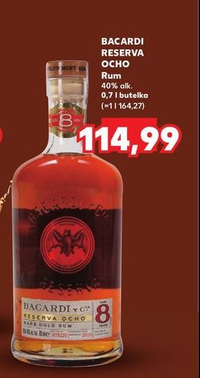 Rum BACARDI RESERVA OCHO promocja w Kaufland