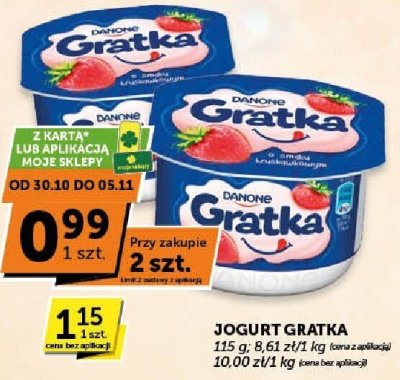 Jogurt Gratka różne smaki promocja w ABC