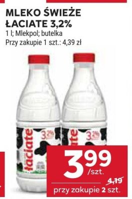 Mleko MLEKO ŚWIEŻE ŁACIATE 3,2% promocja w Stokrotka