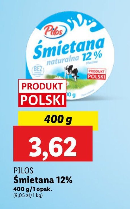 Śmietana 12 % Pilos promocja