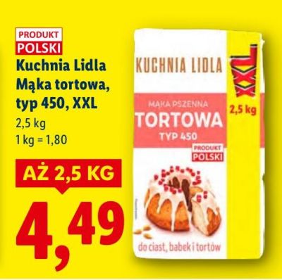 Mąka tortowa typ 450, XXL promocja w Lidl