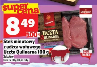 Stek minutowy z udźca wołowego Uczta Qulinarna Sokołów 100 g promocja w TOPAZ