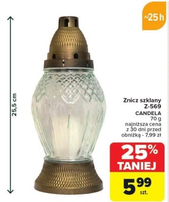 Znicz szklany Z-569 CANDELA promocja w Carrefour Market