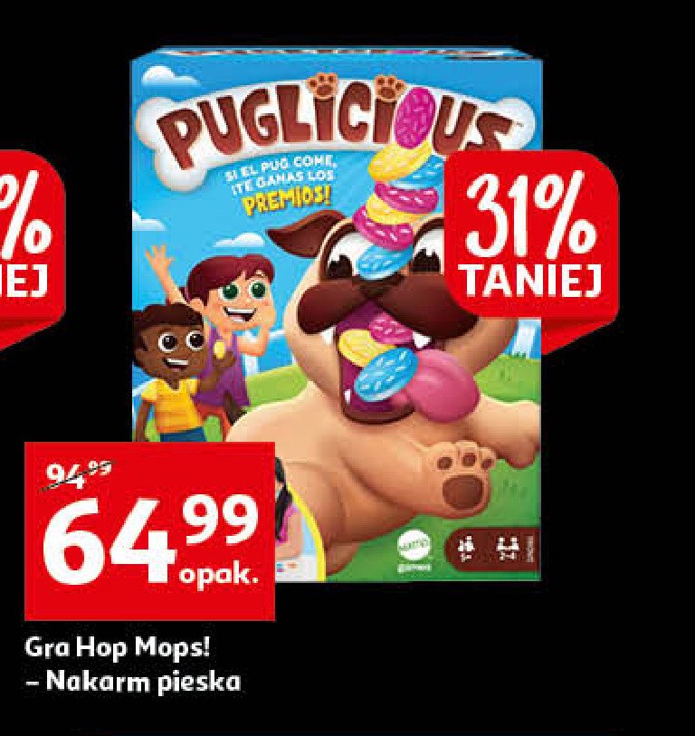 Gra hop mops nakarm pieska Mattel promocja