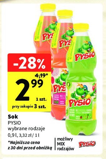 Sok marchew-jabłko-pomarańcza Pysio promocja