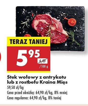 Stek wołowy z rostbefu Kraina mięs promocja w Biedronka