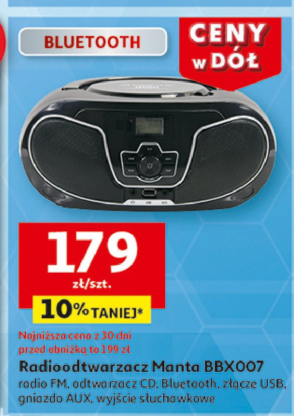 Radioodtwarzacz bbx007 Manta promocja w Auchan