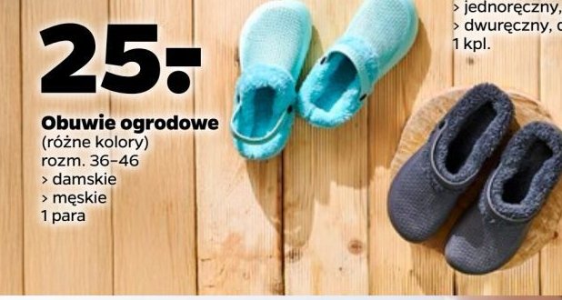 Obuwie ogrodowe damskie rozm. 36-46 promocja w Netto