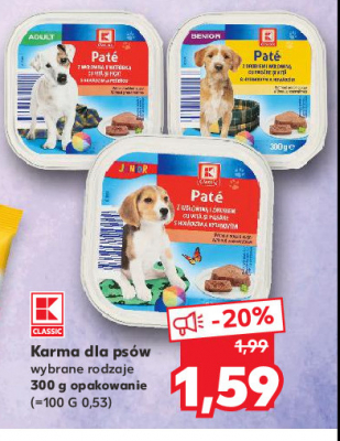 Karma dla psa z wołowiną i drobiem K-classic promocja
