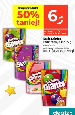 Drażę Skittles różne rodzaje 132-137 g promocja w Dealz