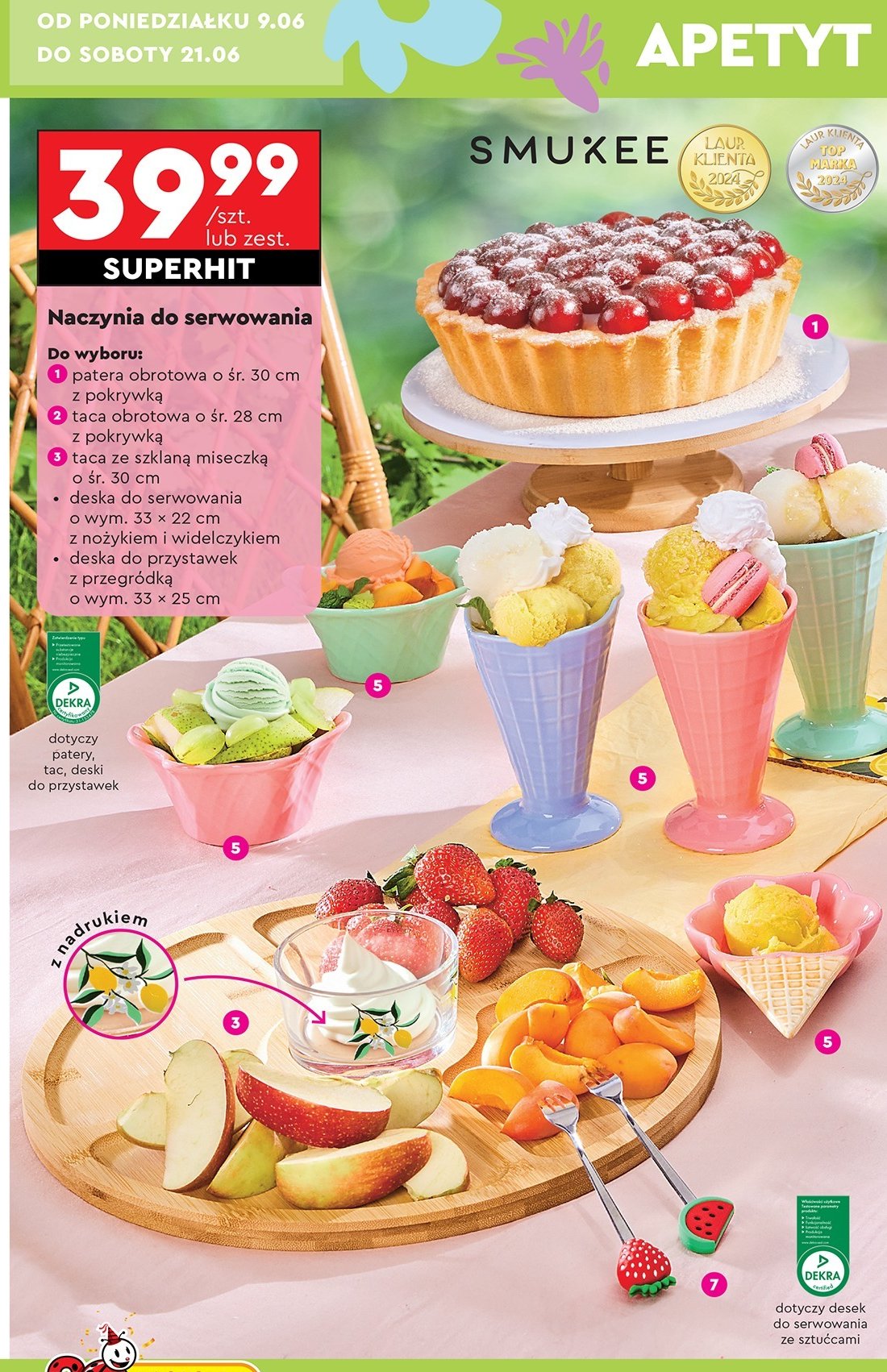 Deska do serwowania 33 x 22 cm Smukee promocja w Biedronka