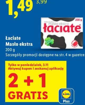 Masło ekstra 2+1 gratis promocja w Lidl
