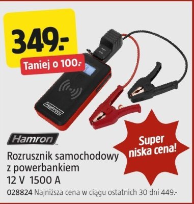 Rozrusznik samochodowy z powerbankiem Hamron 12 V 1500 A promocja w Jula
