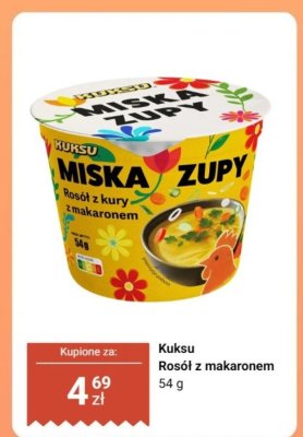 Zupa Rosół z makaronem Kuksu Miska Zupy promocja w Dino