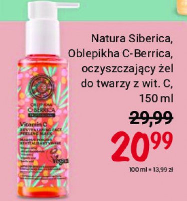 Żel do twarzy oczyszczający z kwasami aha i witaminą c Natura siberica oblepikha c-berrica promocja