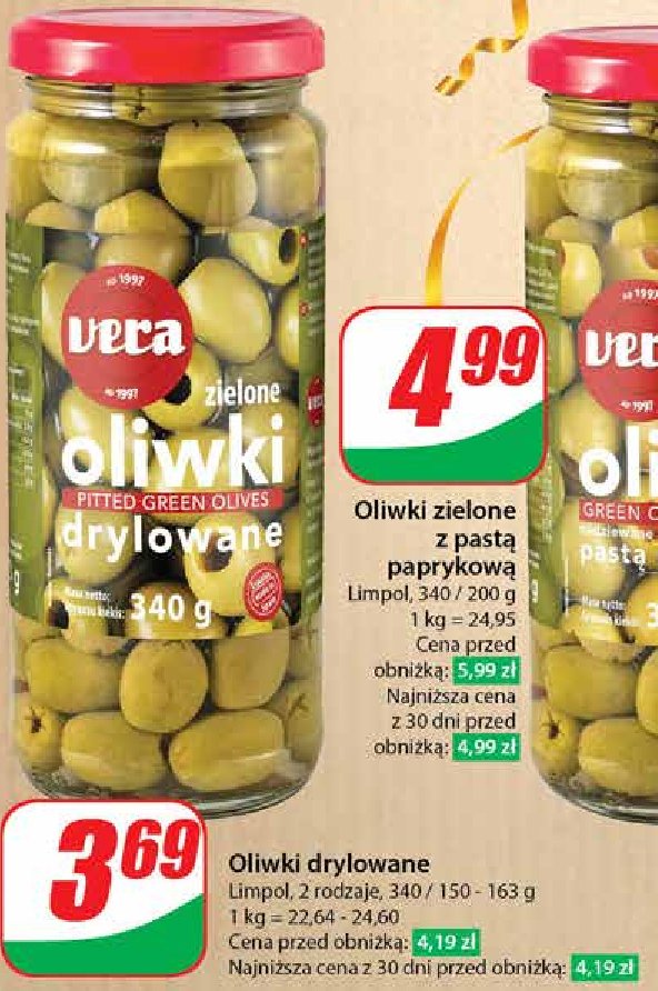 Oliwki drylowane zielone Vera promocja