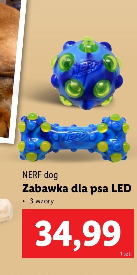 Zabawka dla psa led Nerf dog promocja