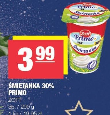 Śmietanka 30% PRIMO ZOTT promocja w SPAR