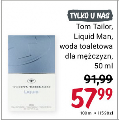 Woda toaletowa Tom tailor liquid Tom tailor cosmetics promocja