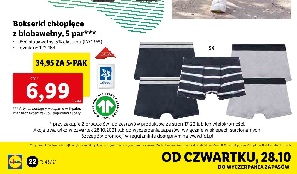 Bokserki ch艂opi臋ce z biobawe艂ny 122-164 promocja