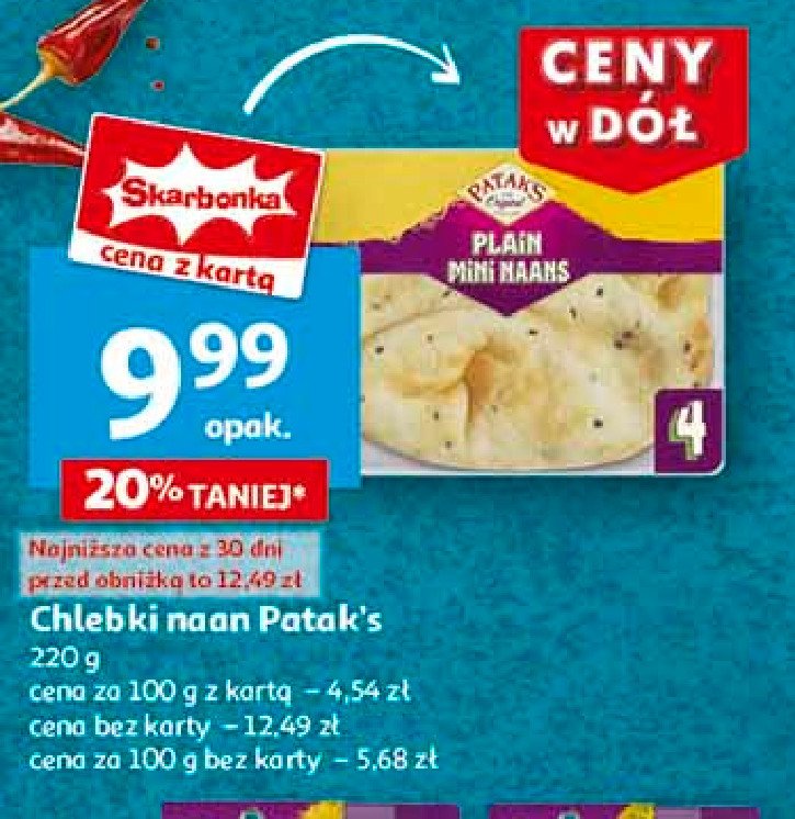 Chlebki naan Patak's promocja w Auchan