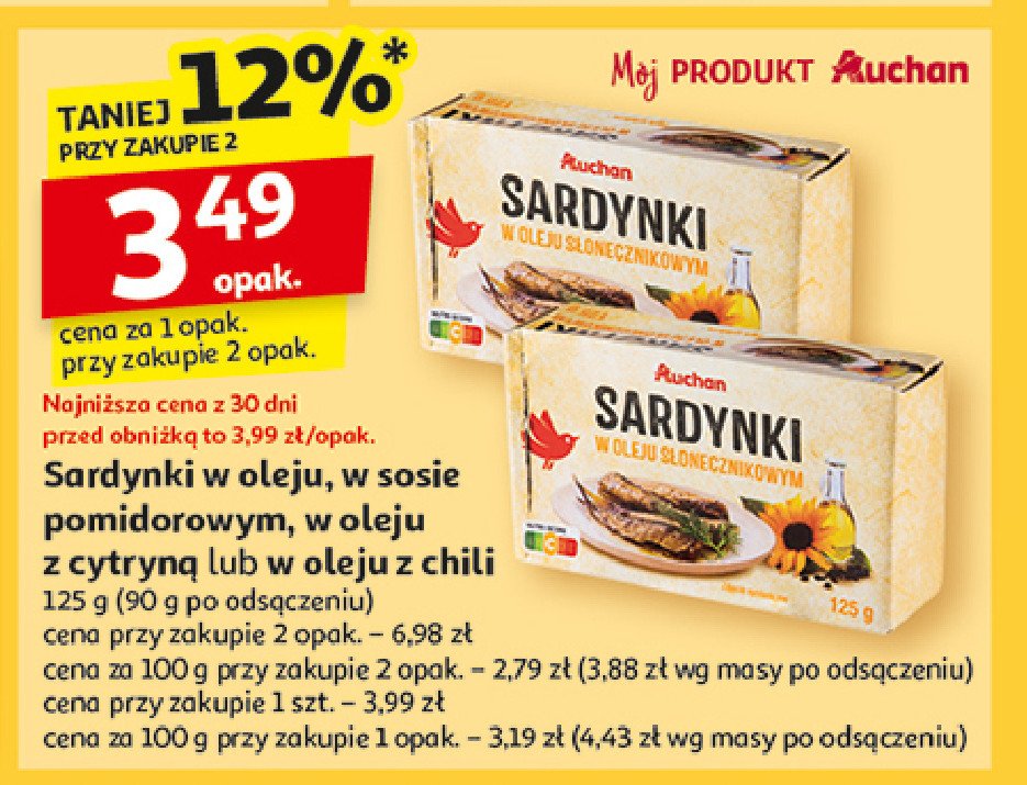 Sardynki w pomidorach Auchan promocja