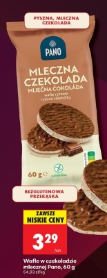 Wafle w czekoladzie mlecznej Pano promocja w Biedronka