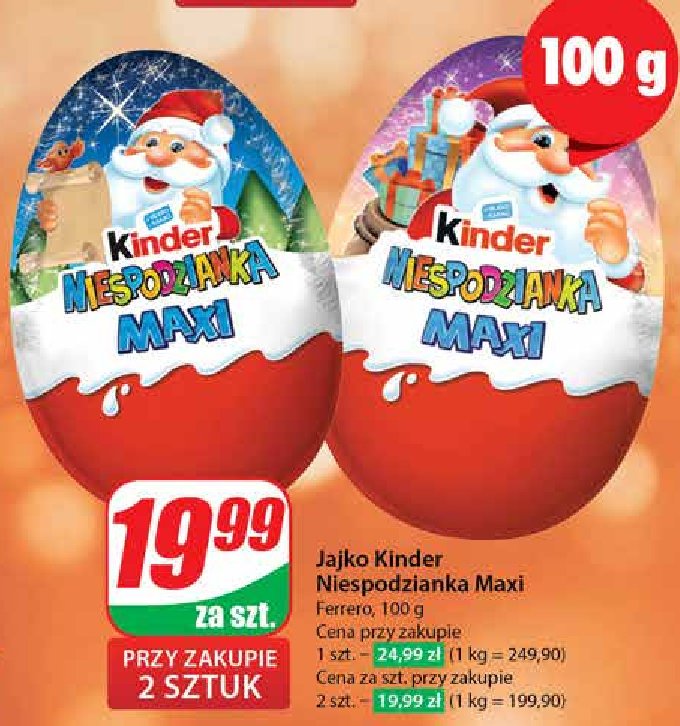 Jajko niespodzianka świąteczne Kinder niespodzianka maxi promocja