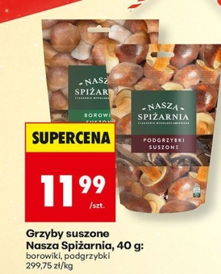 Grzyby suszone borowiki promocja w Biedronka