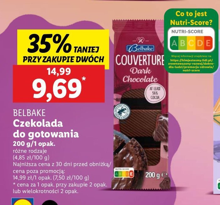 Czekolada ciemna do gotowania Belbake promocja