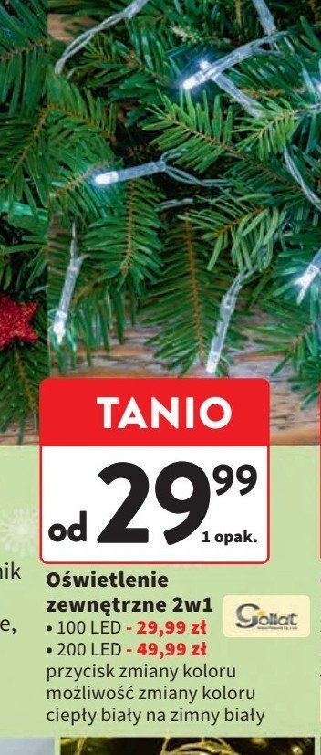 Lampki zewnętrzne 100 led Goliat promocja w Intermarche