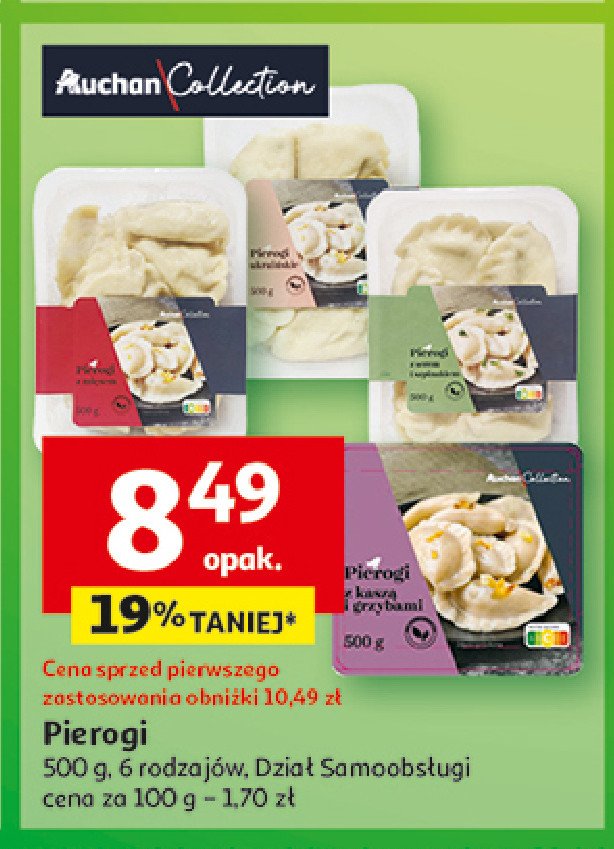 Pierogi z serem i szpnakiem AUCHAN COLLECTION promocja w Auchan