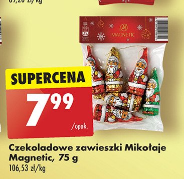 Zawieszki czekoladowe mikołaje Magnetic promocja