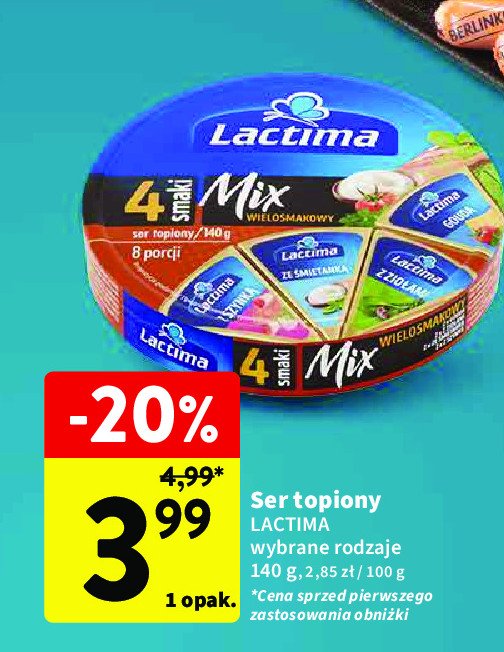 Ser topiony mix smakowy Lactima promocja