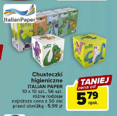 Chusteczki higieniczne dinos Italian paper promocja