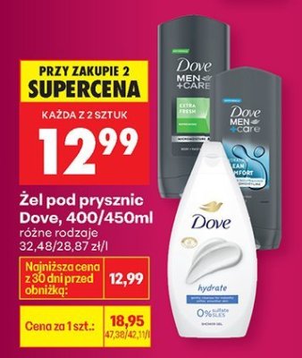 Żel pod prysznic Dove, 400/450ml promocja w Biedronka