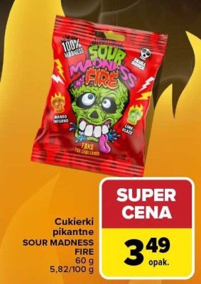 Cukierki pikantne SOUR MADNESS FIRE promocja w Carrefour Market