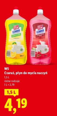 Płyn do mycia naczyń W5 Czaruś różne rodzaje promocja w Lidl