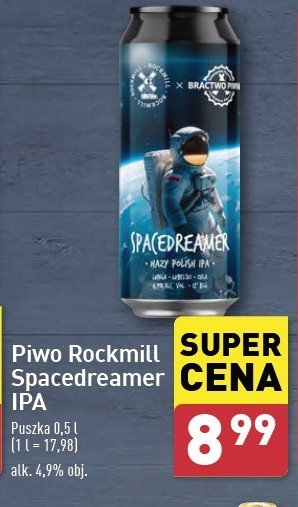 Piwo spacedreamer ipa ROCKMILL promocja w Aldi