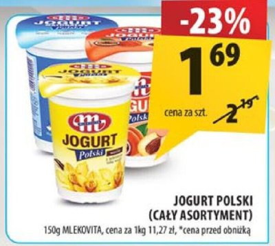 Jogurt polski Mlekovita (cały asortyment) 150g promocja w Arhelan