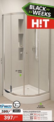 Kabina z brodzikiem ALFA BREEZZ chrom promocja w Leroy Merlin