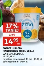 Lody bez cukru waniliowe Mancuso gelati promocja