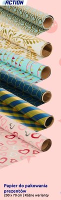 Papier do pakowania prezentów 200 x 70 cm różne warianty promocja w Action