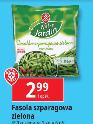 Fasolka szparagowa zielona Wiodąca marka notre jardin promocja