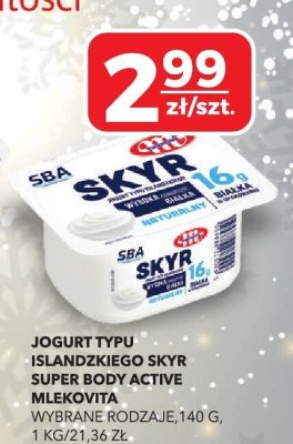Jogurt typu islandzkiego Skyr Super Body Active Mlekovita promocja w Top Market